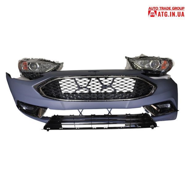 Ford Fusion 2017-2018 Решетка бампера левая под птф LED хром HS7319953C, HS7Z-17B814-CB VC-MD-FD-707A фото