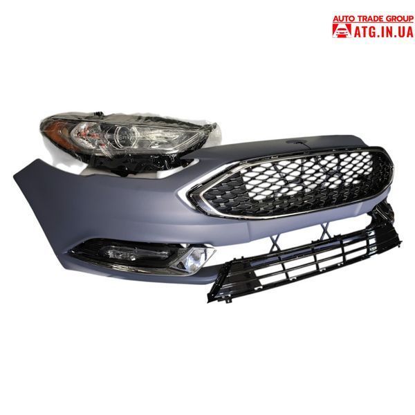 Ford Fusion 2017-2018 Решетка бампера левая под птф LED хром HS7319953C, HS7Z-17B814-CB VC-MD-FD-707A фото