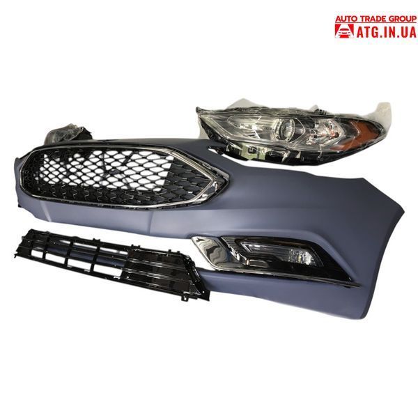 Ford Fusion 2017-2018 Решетка бампера левая под птф LED хром HS7319953C, HS7Z-17B814-CB VC-MD-FD-707A фото