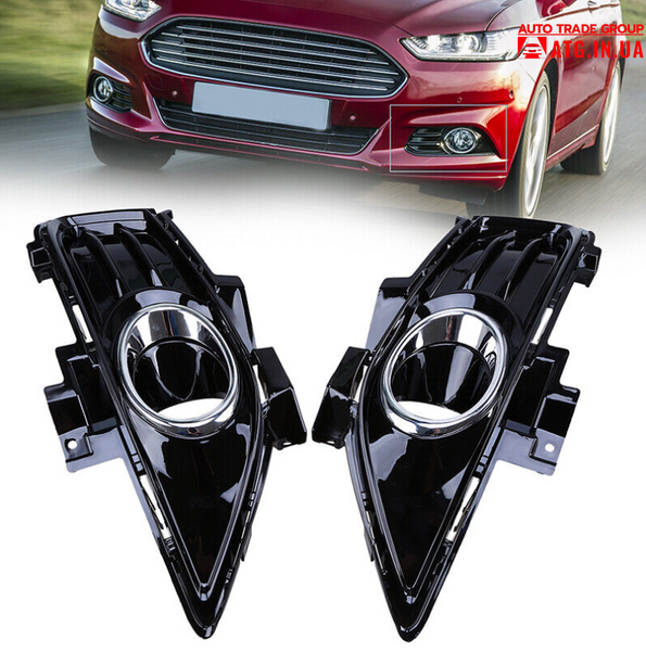 Ford Fusion mk5 2013-2016 Решетка бампера левая под птф хром глянец DS7Z-17B814-BA VC-MD-FD-607 фото